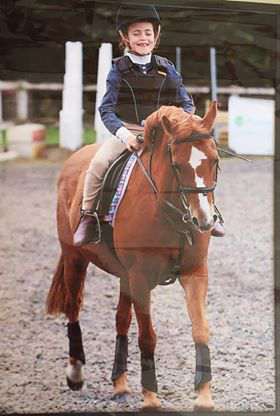 Maisie Farnham at a competition on her pony Fanta.