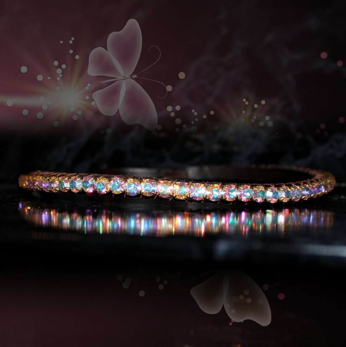 Elegant single row crystal browbands from PonyCouture's Pixie range of tasteful bling browbands