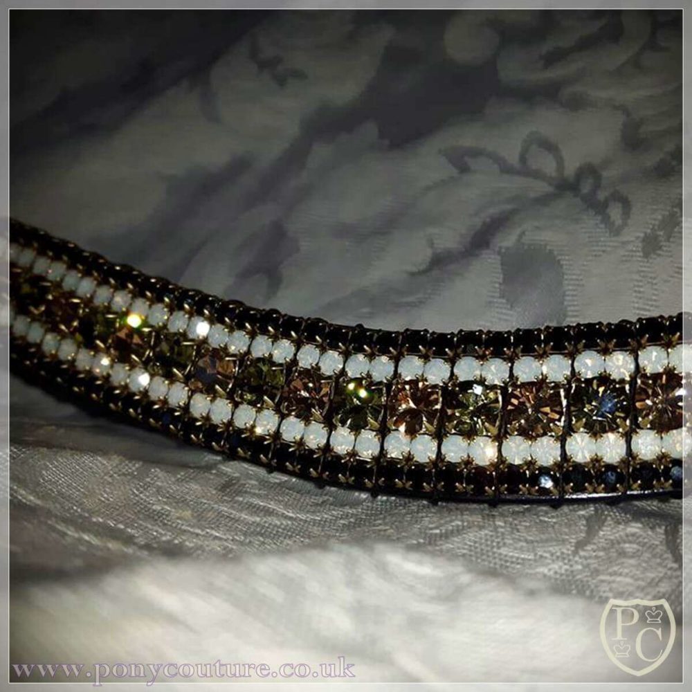 PonyCouture Special Edition Amazbling Bling Browband - opals and alternating Preciosa Czech crystals