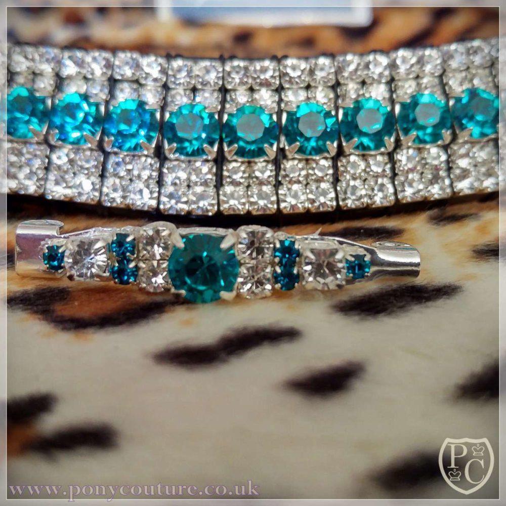 PonyCouture Blue Zircon & Clear Crystal Amazbling browband