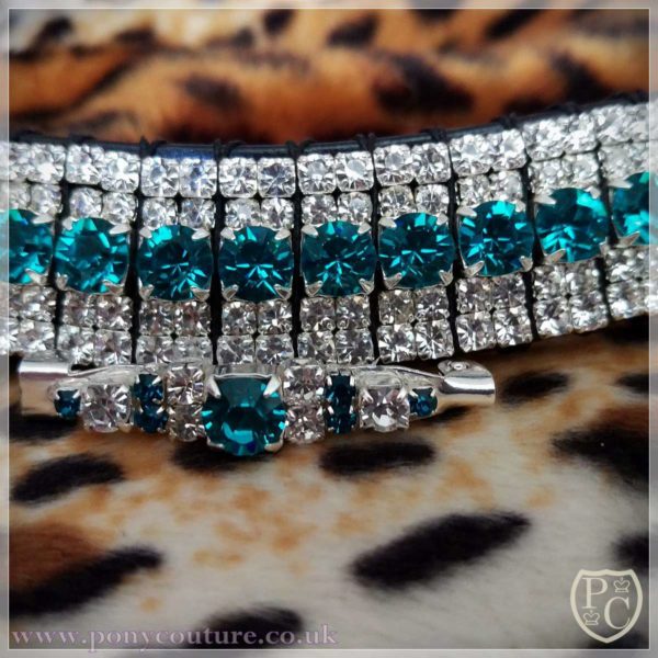 Mega Bling Turquoise and Clear Crystal Browband for sale