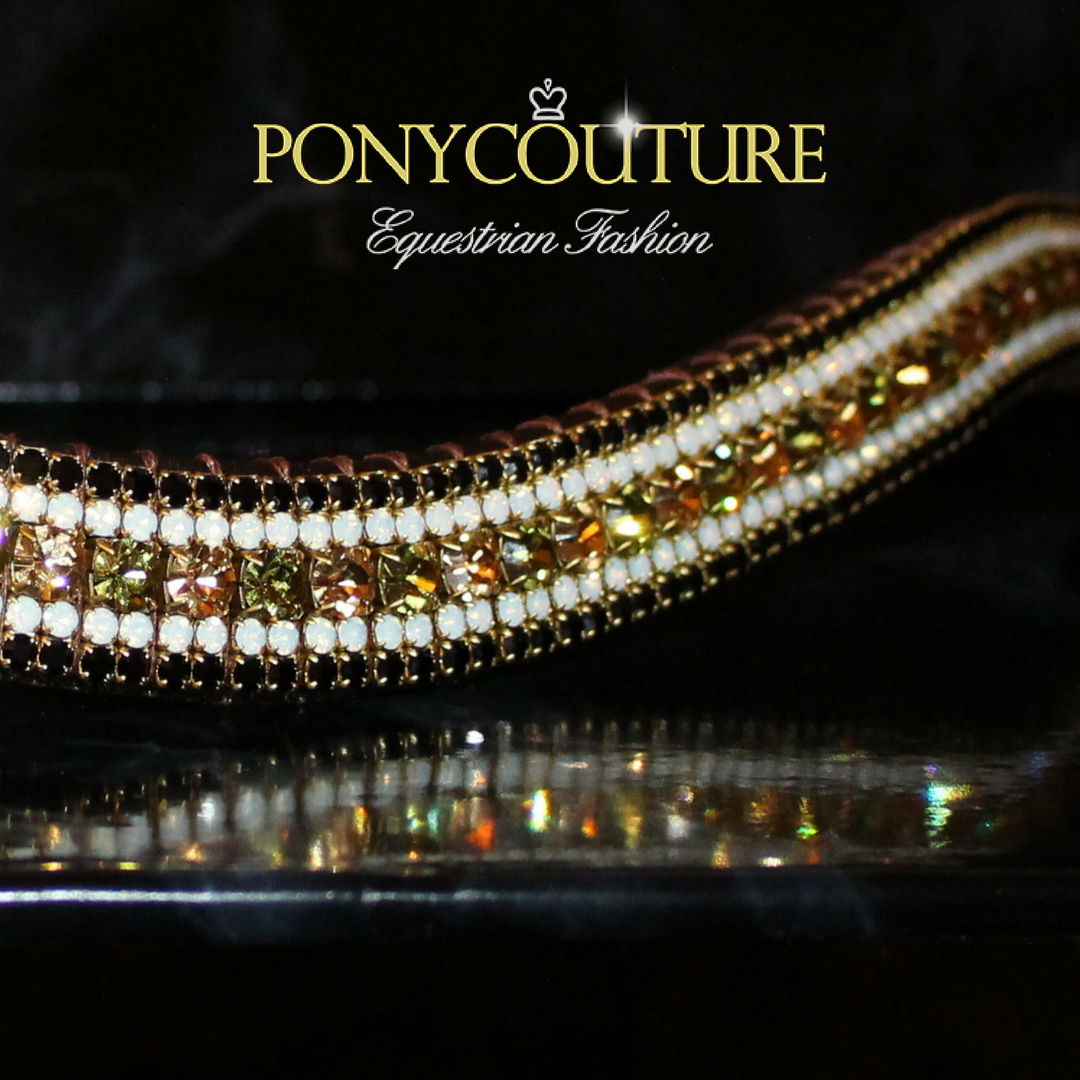 Elegant Antique style Crystal browbands from PonyCouture limited edition crystal browbands.