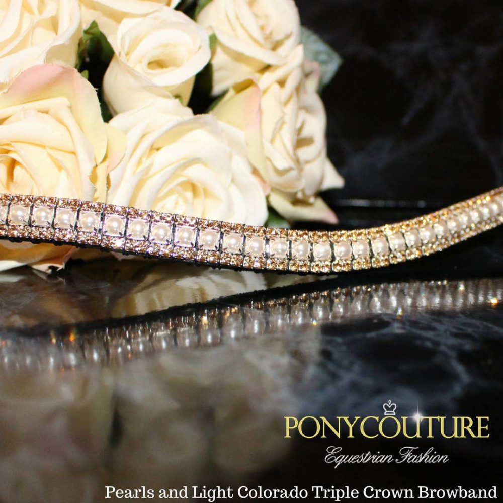 pearls and light colorado triple crown crystal browband